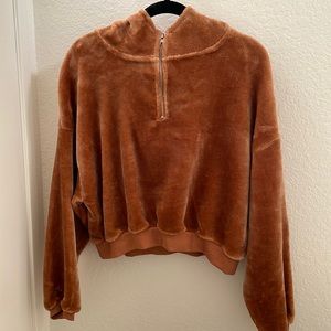 Camel/brown cropped hoodie